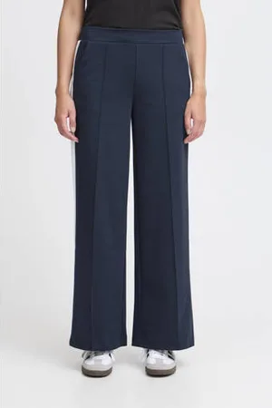 Ichi Gestreepte wide leg broek IXKATE