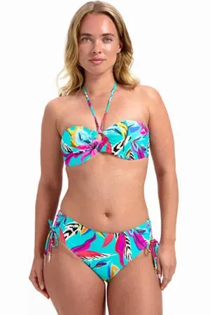 Cyell High waist bikinibroekje turquoise/roze