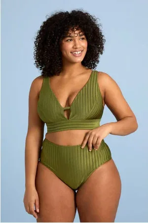 Beachwave High waist bikinibroekje groen