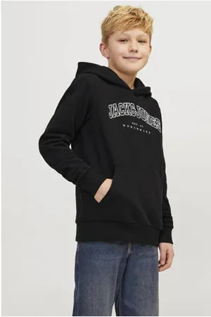 JACK & JONES JUNIOR hoodie JJECALEB VARSITY met logo