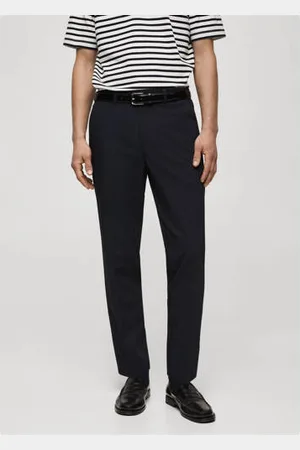 MANGO Regular pantalon donkerblauw