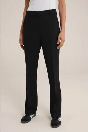 WE Fashion Slim fit pantalon zwart