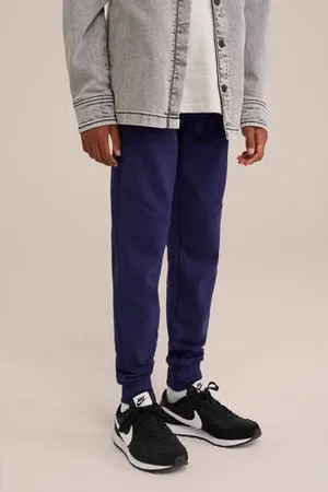 Salty Dog WE Fashion Blue Ridge slim fit joggingbroek met printopdruk donkerblauw
