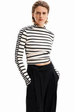 Desigual Gestreepte top /zwart