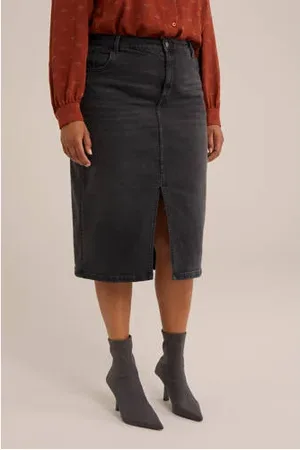 WE Fashion Curve denim spijkerrok