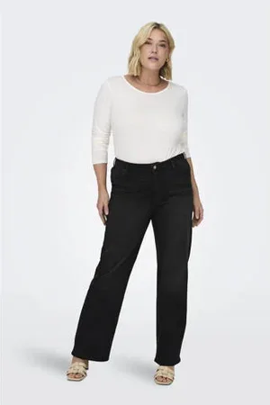 ONLY High waist tapered jeans black denim