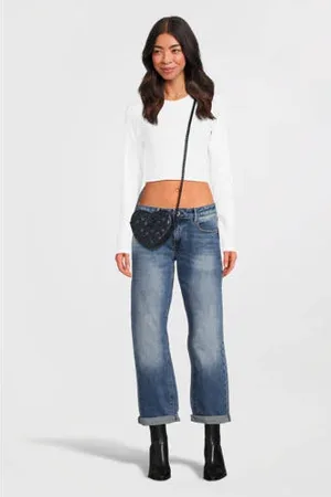 Kurt Geiger Metallic leren crossbody tas Kensington Heart