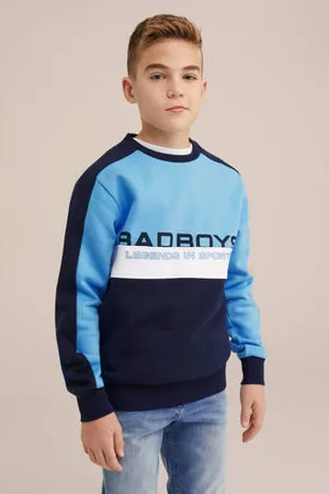 WE Fashion Bad Boys sweater blauw