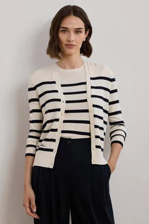 Ralph Lauren Gebreid vest ecru