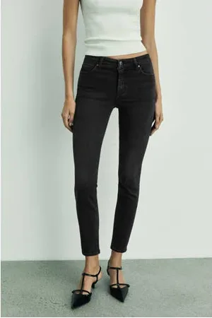 MANGO Regular waist skinny jeans grey denim