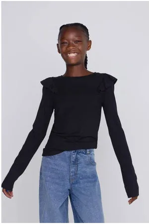 CoolCat Longsleeve Ruffels Rib Top Tegan