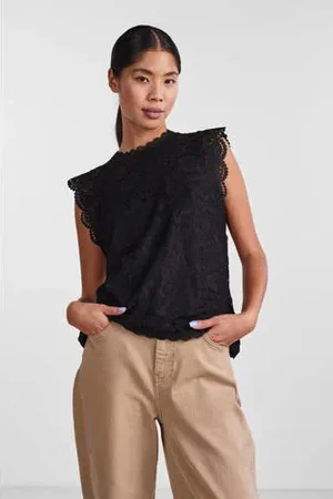Pieces® Kanten top PCOLLINE met kant