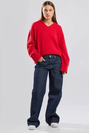 America today Wide leg jeans met krijtstreep