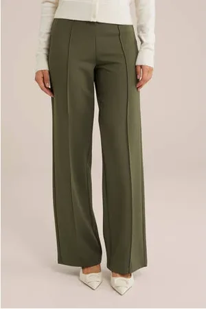 WE Fashion Straight regular waist broek