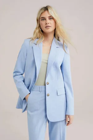 WE Fashion Regular blazer lichtblauw