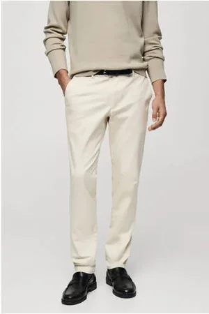 MANGO Slim fit chino ecru