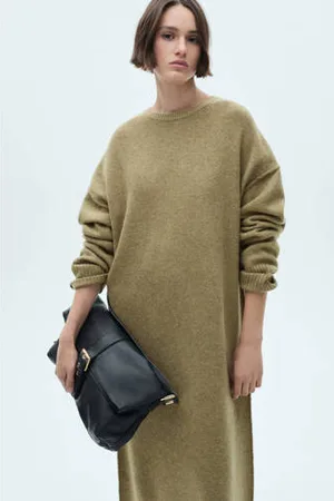 MANGO Maxi jurk olijfgroen