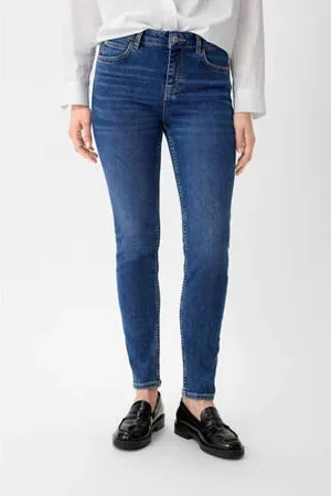 Comma, High waist skinny jeans dark blue denim
