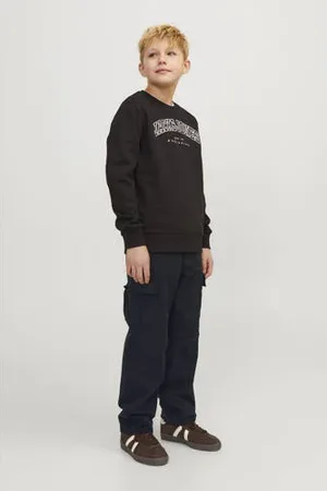 JACK & JONES JUNIOR relaxed cargo broek zwart