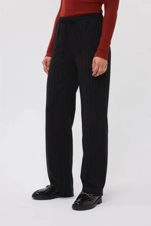 Ydence Wide leg pantalon met krijtstreep
