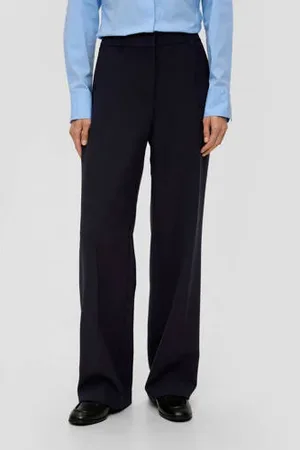 QS by s.Oliver Straight fit pantalon donkerblauw