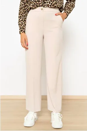 LolaLiza High waist wide leg broek ecru