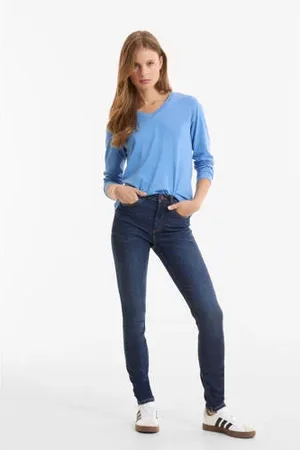 Anytime High waist skinny jeans donkerblauw