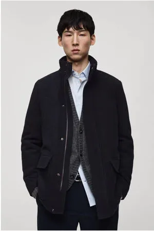 MANGO Winterjas donkerblauw