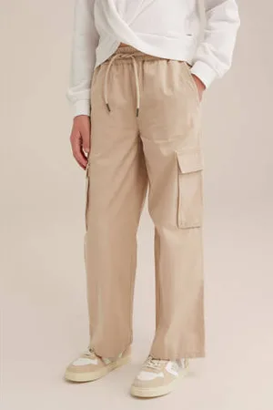 WE Fashion Straight cargo broek beige