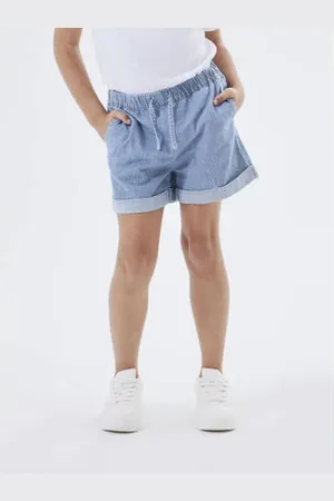 NAME IT KIDS gestreepte wide leg short NKFBELLA