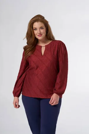 MS Mode Blousetop donkerrood