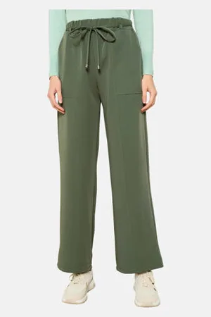 LolaLiza Wide leg high waist broek kaki