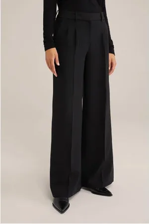WE Fashion WE STUDIO high waist wide leg pantalon zwart