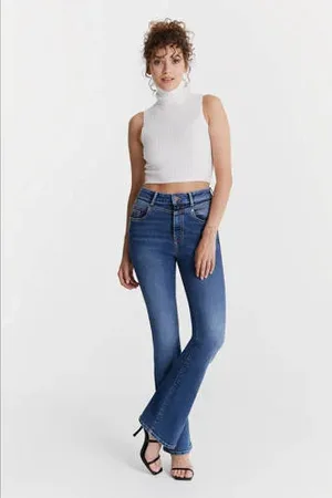 Cup of Joe denim High waist flared jeans sapphire