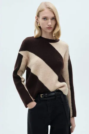 MANGO Trui beige fijn gebreid