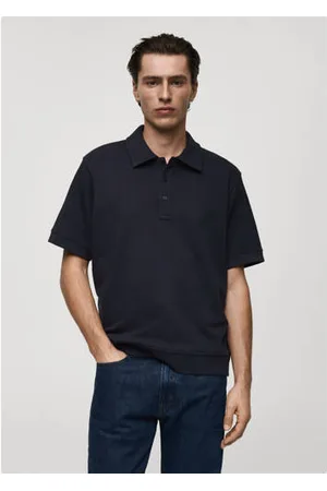MANGO Regular polo donkerblauw