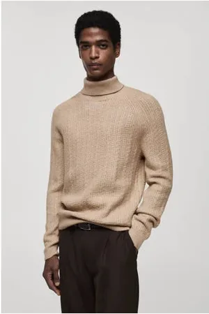 MANGO Coltrui fijn gebreid beige
