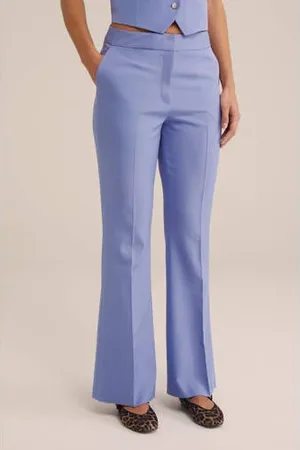 WE Fashion Wide leg regular waist broek paars
