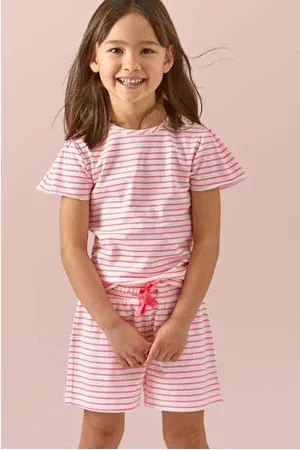 Little Label Gestreepte shortama van katoen