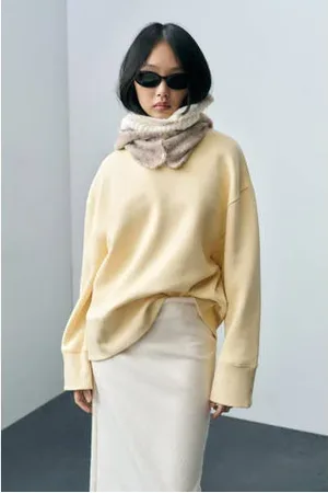 MANGO Sweater lichtgeel