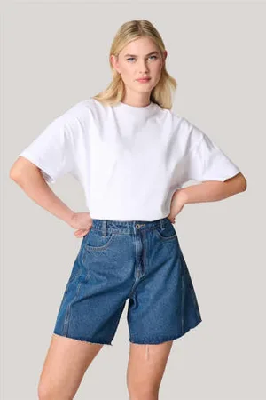 SHOEBY High waist wide leg short dark blue denim