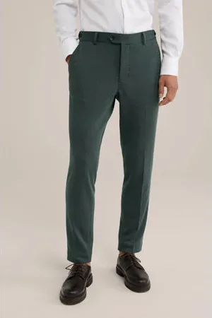 WE Fashion Slim pantalon groen