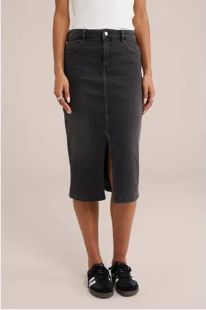 WE Fashion Blue Ridge denim midi rok