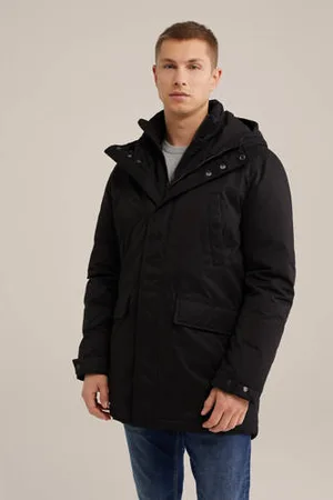 WE Fashion Gewatteerde winterjas zwart