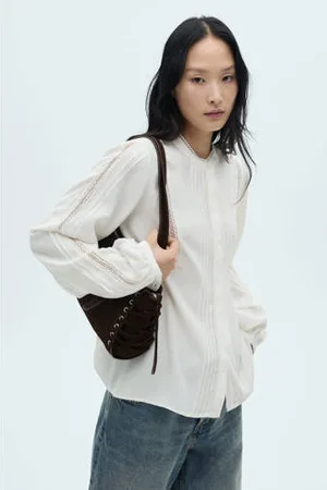 MANGO Blouse wit broderie