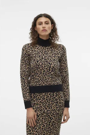 VERO MODA Gebreide trui bruin
