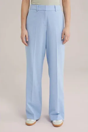 WE Fashion Wide leg regular waist pantalon lichtblauw