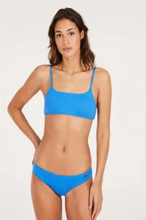 Protest Voorgevormde crop bikinitop MIXRUBY met ribstructuur blauw