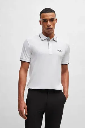 HUGO BOSS Slim fit polo Paddy Pro met contrastbies white