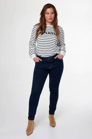 MS Mode Slim fit jeans dark blue denim